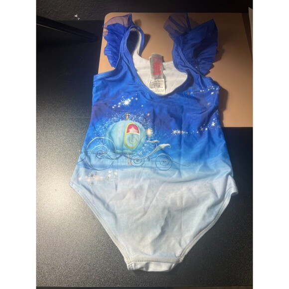 Disney Princess Cinderella Swimsuit – Girls 7 – One-Piece Blue Bathing Suit - Picture 5 of 7